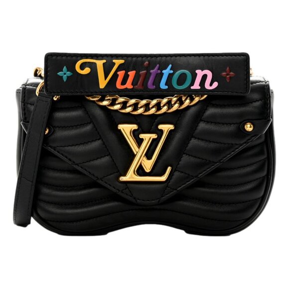 Louis Vuitton Calfskin New Wave Chain PM Black Crossbody Shoulder Bag Authentic - Picture 1 of 17